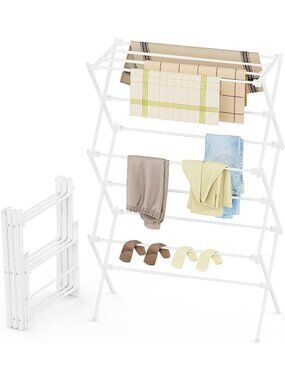 New Drying Rack Clothing, 3-Tier Clothes Drying Rack Foldable